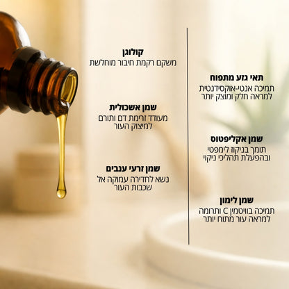 שמן עיסוי לשיפור מראה הצלוליט, מיצוק ועיצוב הגוף